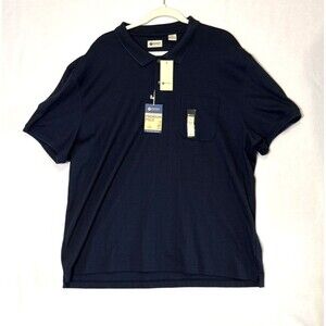 Haggar Mens NWT Midnight Navy Collared Polo Shirt Sz XXL Cotton Blend Ultra Soft